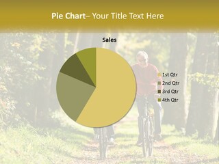 A Couple Of People Riding Bikes Down A Road PowerPoint Template
