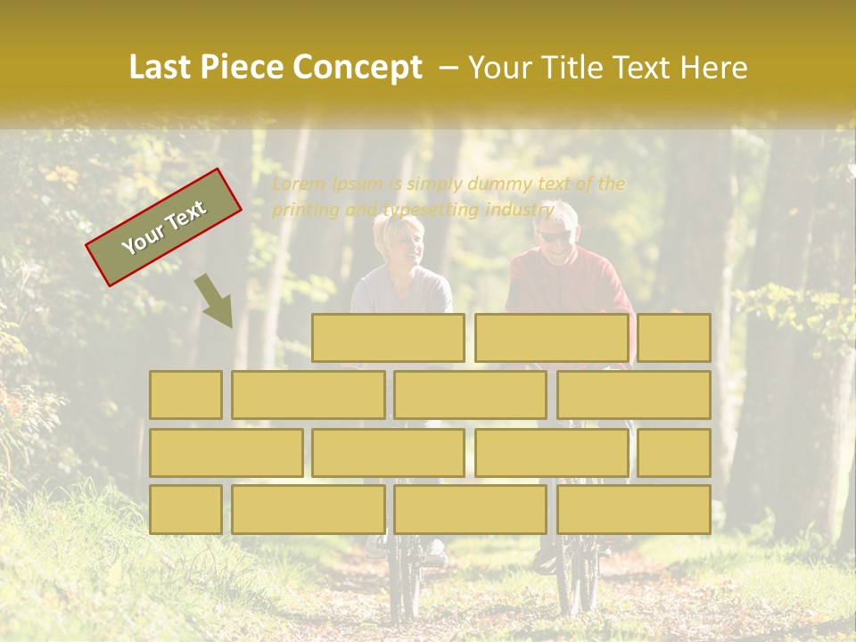 A Couple Of People Riding Bikes Down A Road PowerPoint Template