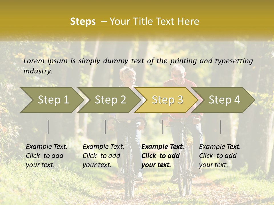A Couple Of People Riding Bikes Down A Road PowerPoint Template