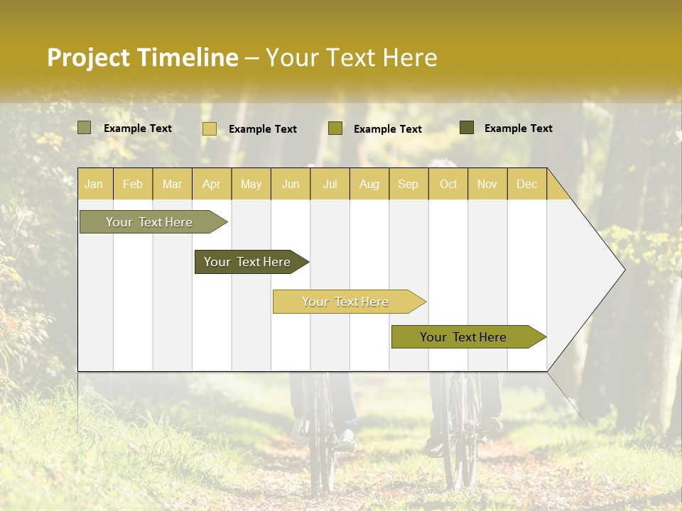 A Couple Of People Riding Bikes Down A Road PowerPoint Template