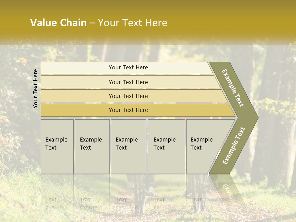A Couple Of People Riding Bikes Down A Road PowerPoint Template