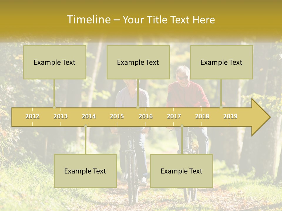 A Couple Of People Riding Bikes Down A Road PowerPoint Template