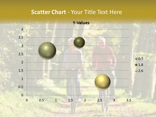A Couple Of People Riding Bikes Down A Road PowerPoint Template