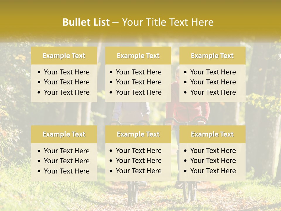 A Couple Of People Riding Bikes Down A Road PowerPoint Template