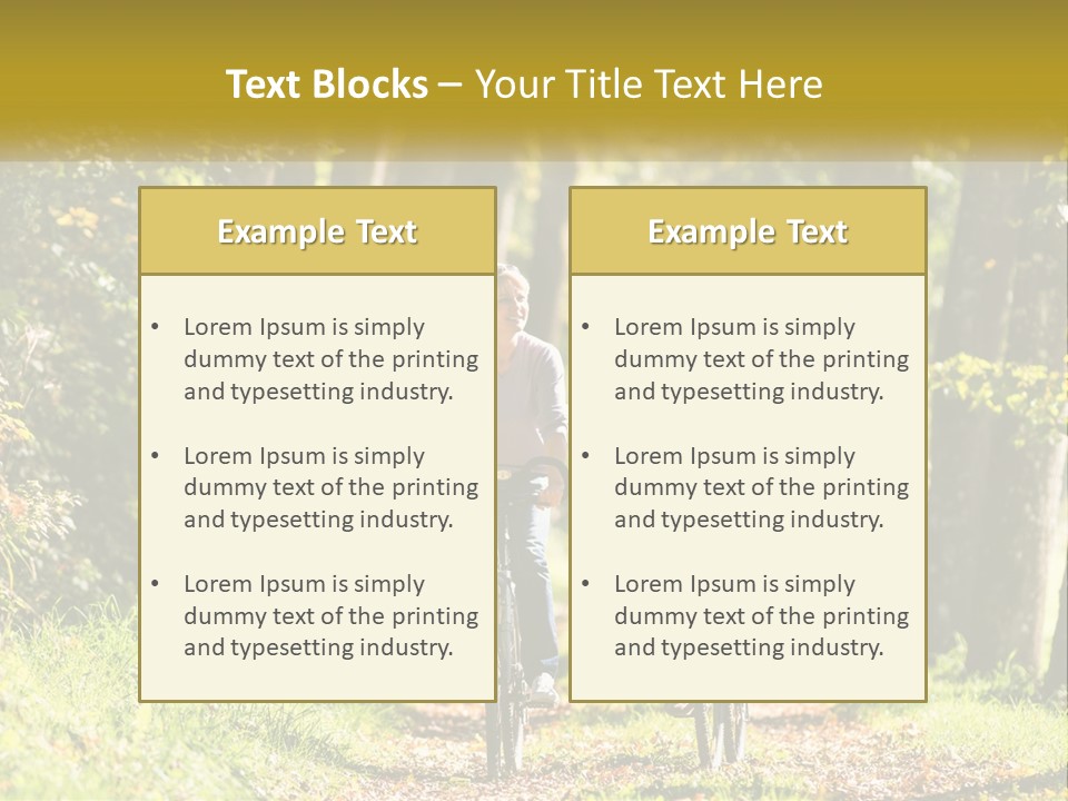 A Couple Of People Riding Bikes Down A Road PowerPoint Template