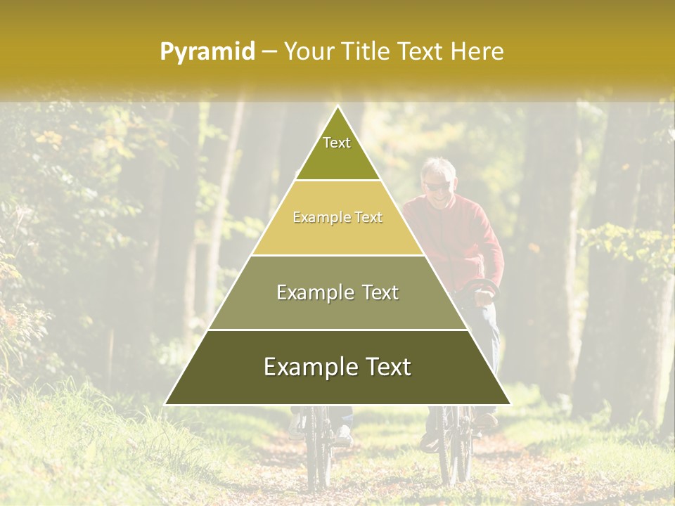 A Couple Of People Riding Bikes Down A Road PowerPoint Template