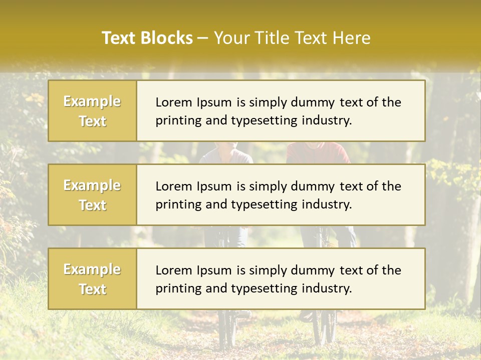 A Couple Of People Riding Bikes Down A Road PowerPoint Template