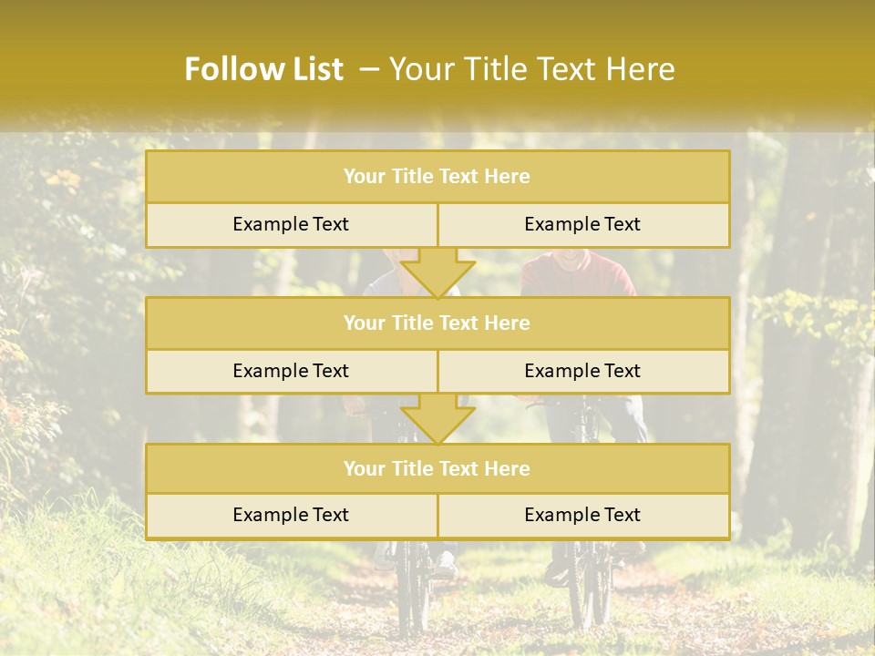 A Couple Of People Riding Bikes Down A Road PowerPoint Template