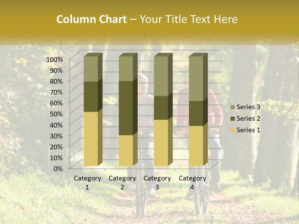 A Couple Of People Riding Bikes Down A Road PowerPoint Template