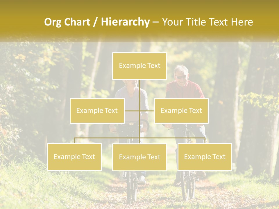 A Couple Of People Riding Bikes Down A Road PowerPoint Template