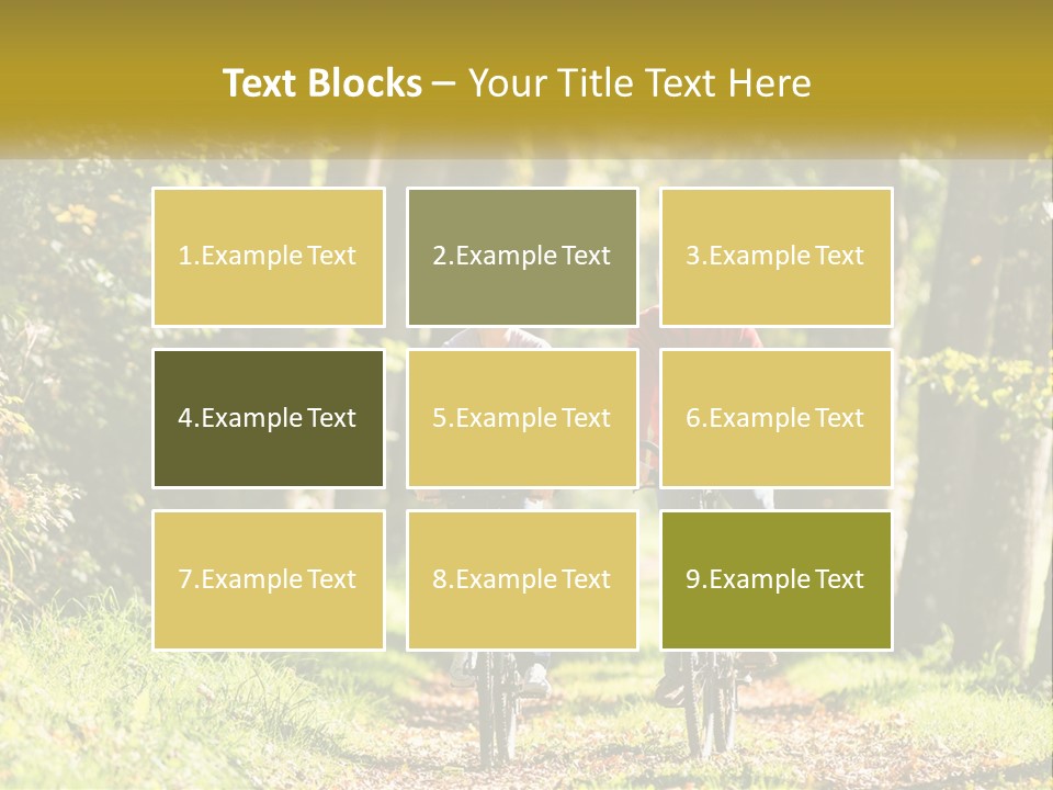 A Couple Of People Riding Bikes Down A Road PowerPoint Template