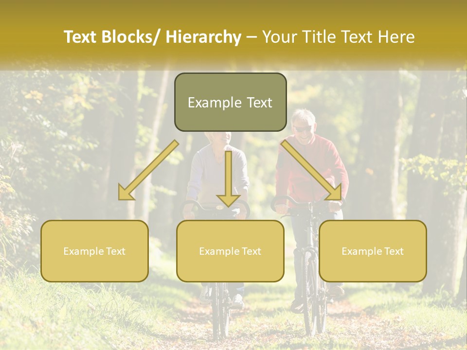 A Couple Of People Riding Bikes Down A Road PowerPoint Template