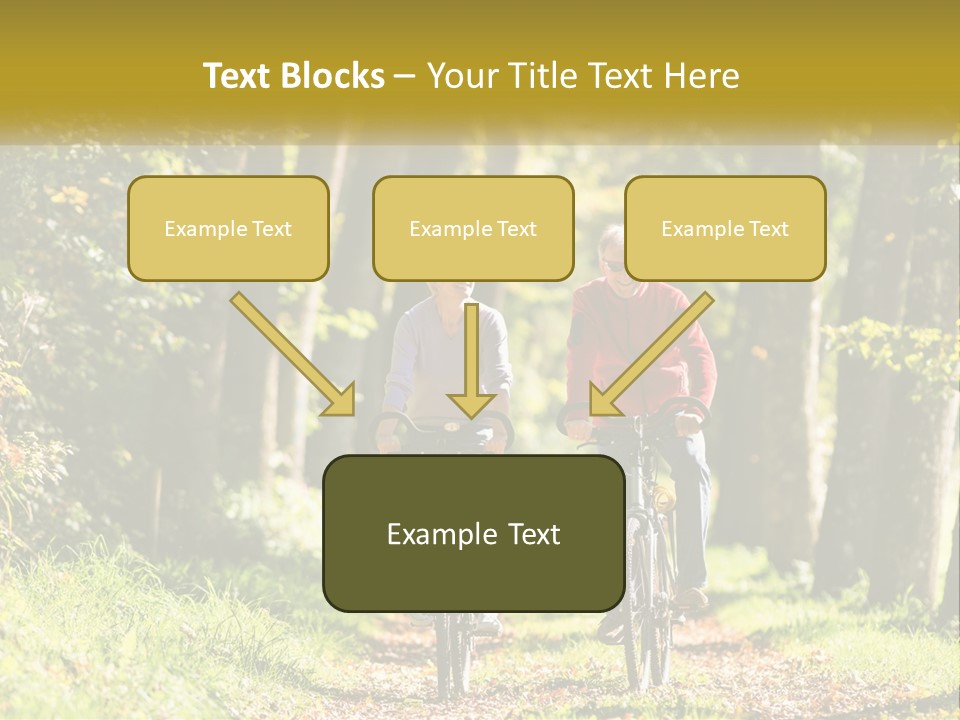 A Couple Of People Riding Bikes Down A Road PowerPoint Template