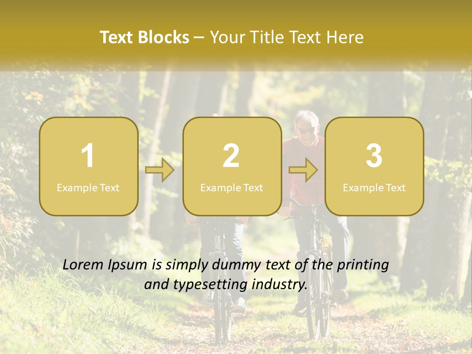 A Couple Of People Riding Bikes Down A Road PowerPoint Template