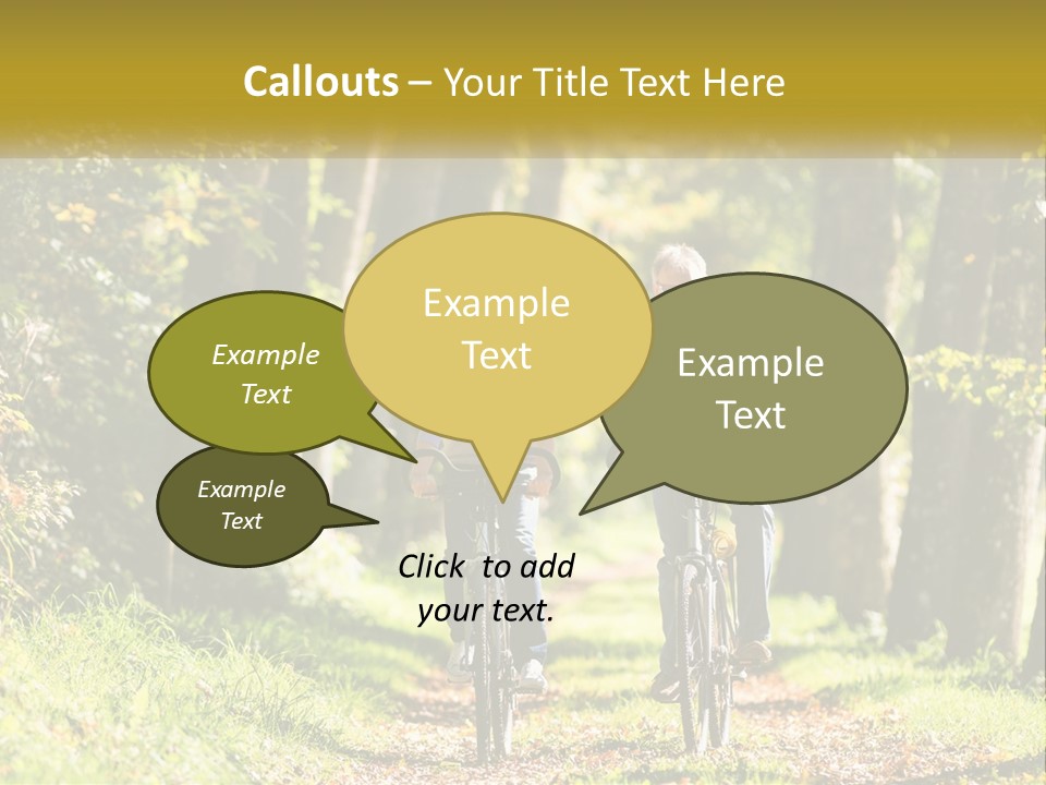 A Couple Of People Riding Bikes Down A Road PowerPoint Template