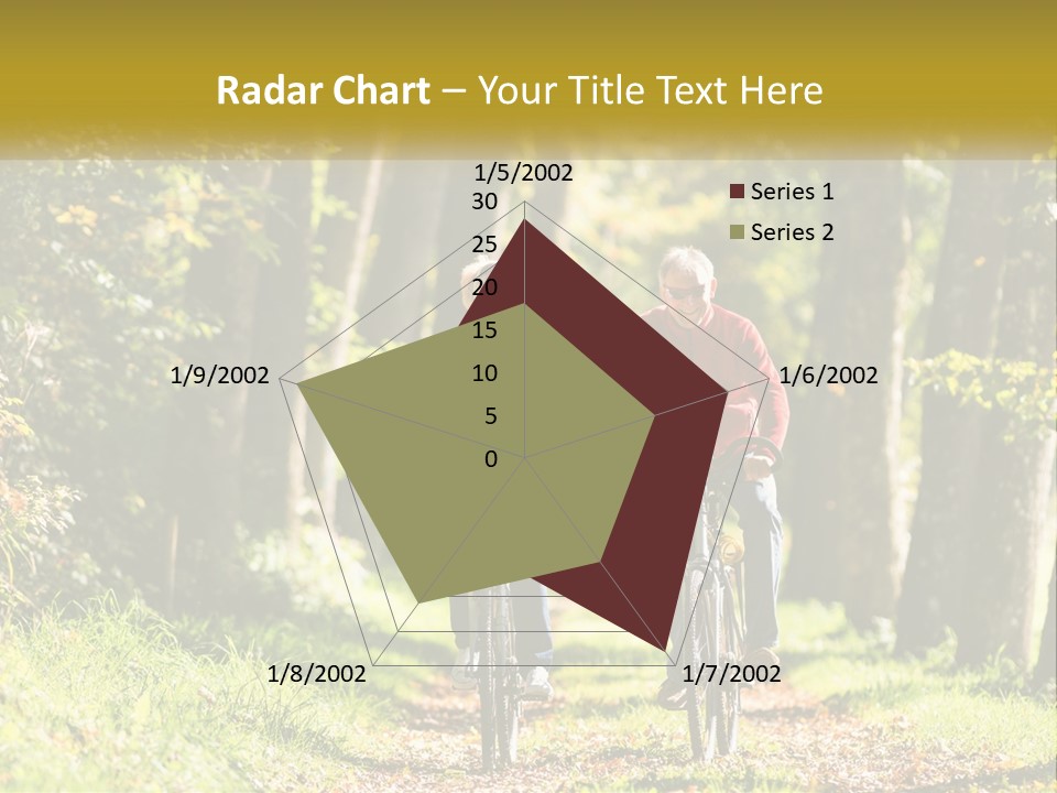 A Couple Of People Riding Bikes Down A Road PowerPoint Template
