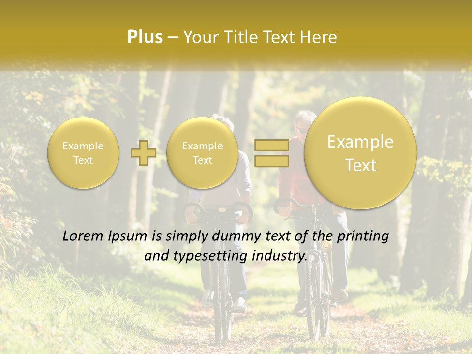 A Couple Of People Riding Bikes Down A Road PowerPoint Template