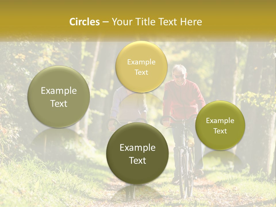 A Couple Of People Riding Bikes Down A Road PowerPoint Template