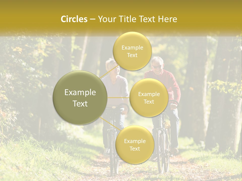 A Couple Of People Riding Bikes Down A Road PowerPoint Template