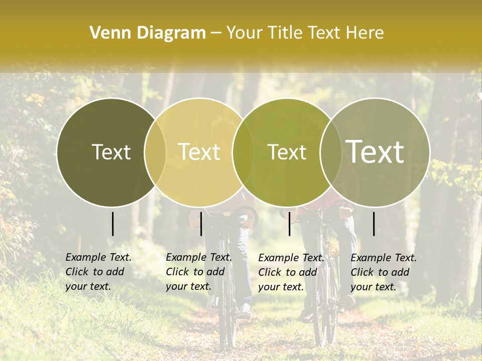 A Couple Of People Riding Bikes Down A Road PowerPoint Template