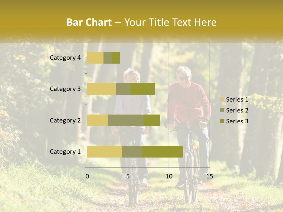 A Couple Of People Riding Bikes Down A Road PowerPoint Template