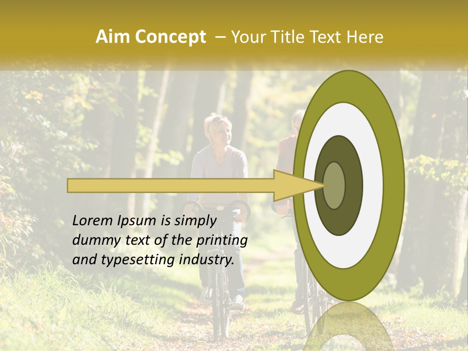 A Couple Of People Riding Bikes Down A Road PowerPoint Template