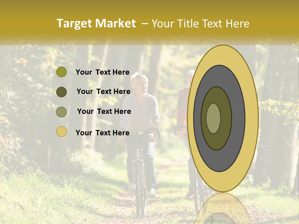 A Couple Of People Riding Bikes Down A Road PowerPoint Template