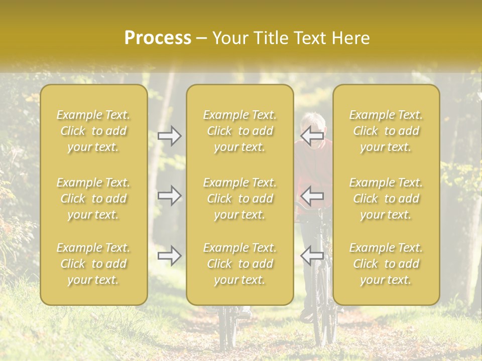 A Couple Of People Riding Bikes Down A Road PowerPoint Template