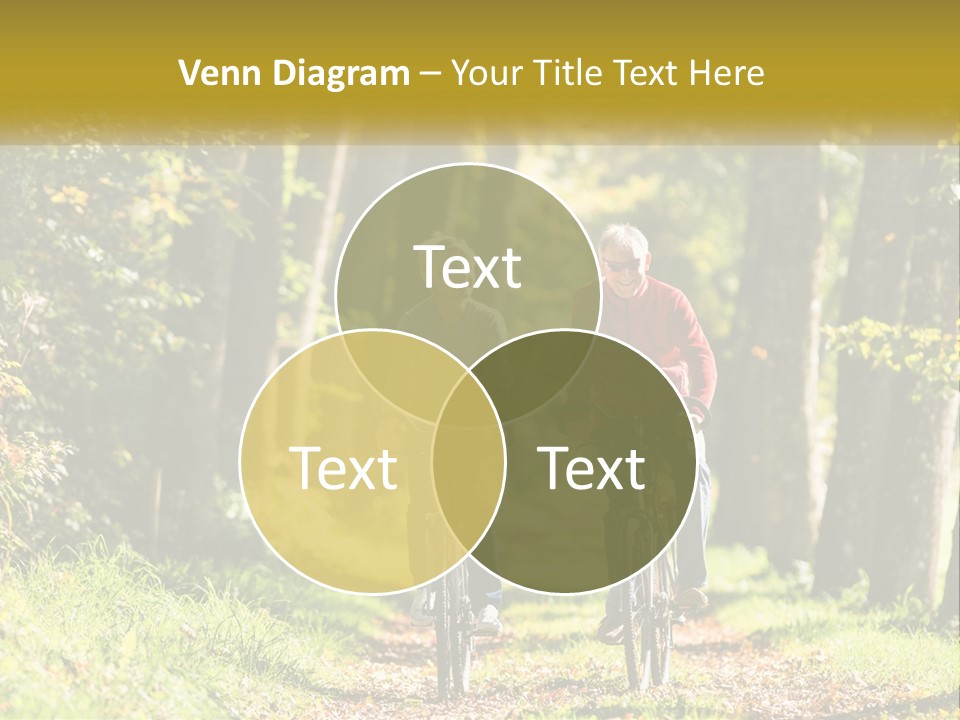 A Couple Of People Riding Bikes Down A Road PowerPoint Template