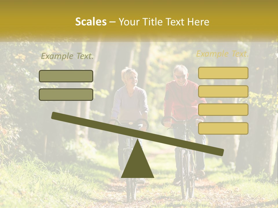A Couple Of People Riding Bikes Down A Road PowerPoint Template