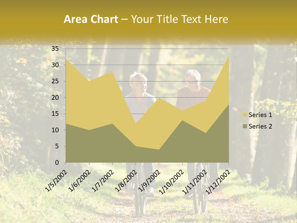 A Couple Of People Riding Bikes Down A Road PowerPoint Template