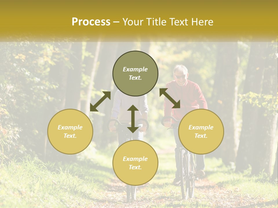 A Couple Of People Riding Bikes Down A Road PowerPoint Template