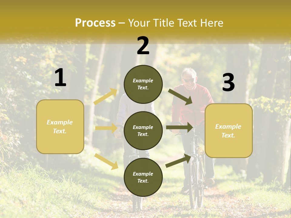 A Couple Of People Riding Bikes Down A Road PowerPoint Template