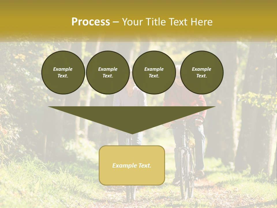 A Couple Of People Riding Bikes Down A Road PowerPoint Template