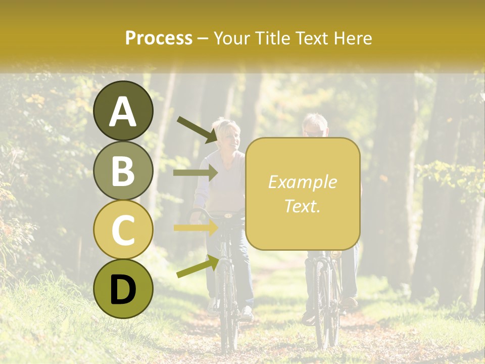 A Couple Of People Riding Bikes Down A Road PowerPoint Template