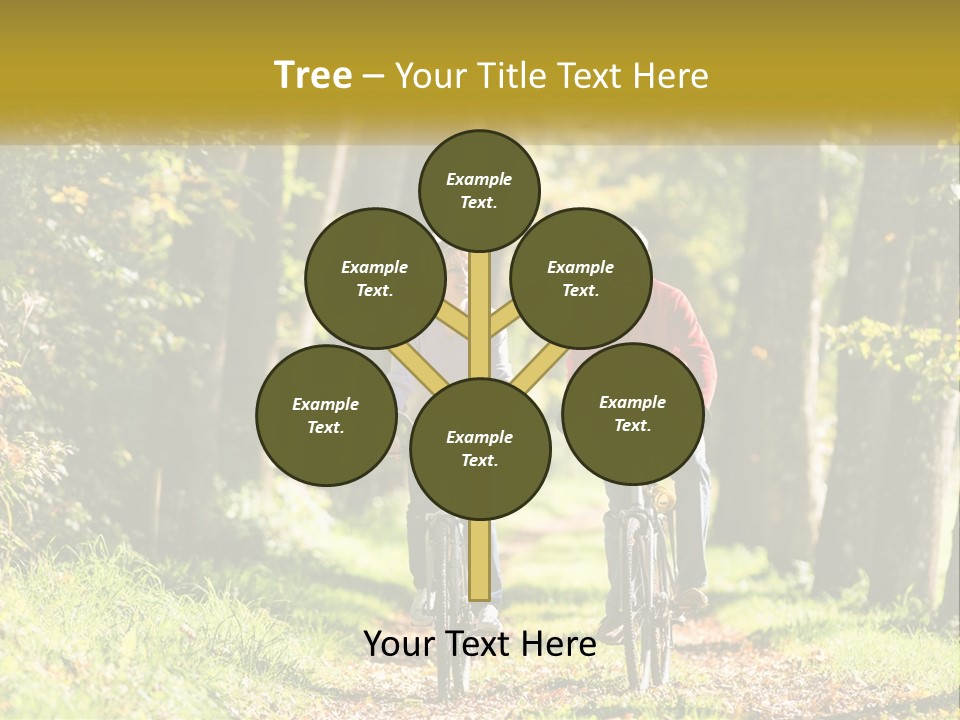 A Couple Of People Riding Bikes Down A Road PowerPoint Template