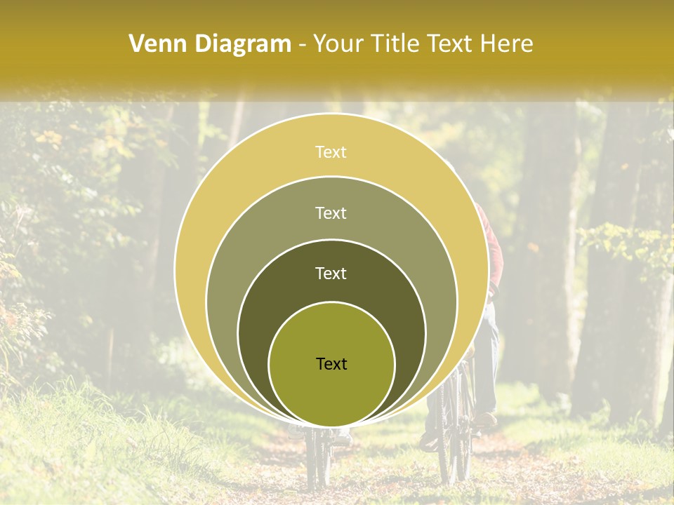 A Couple Of People Riding Bikes Down A Road PowerPoint Template