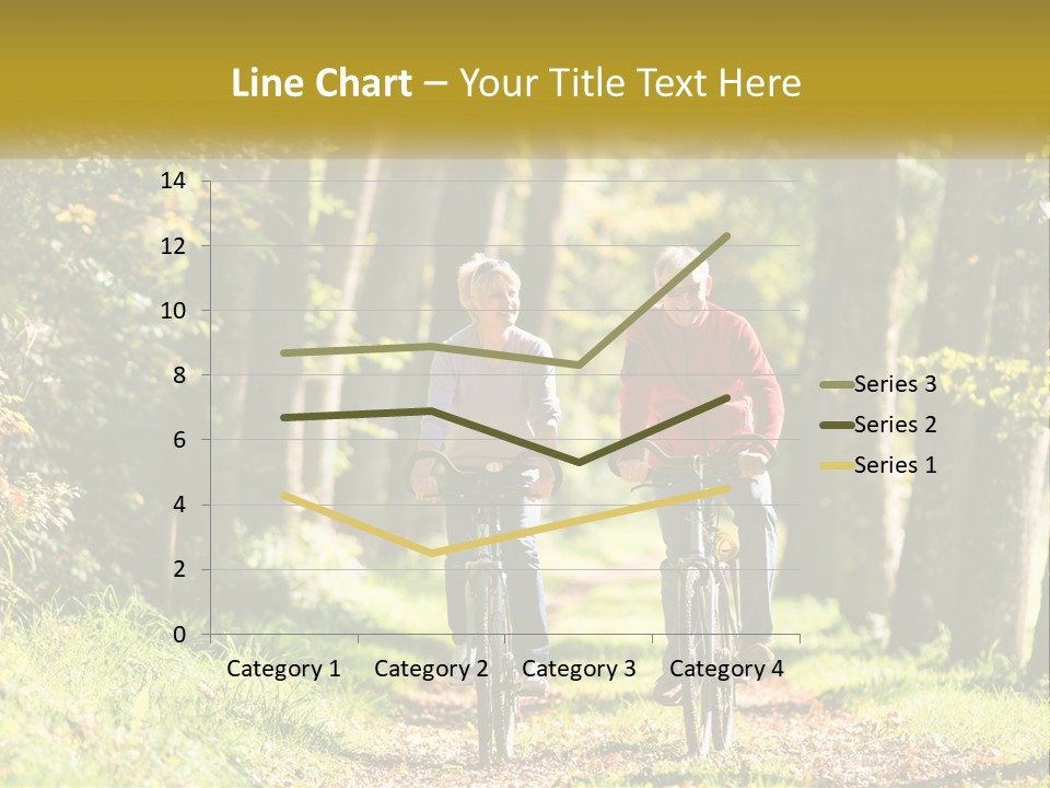 A Couple Of People Riding Bikes Down A Road PowerPoint Template