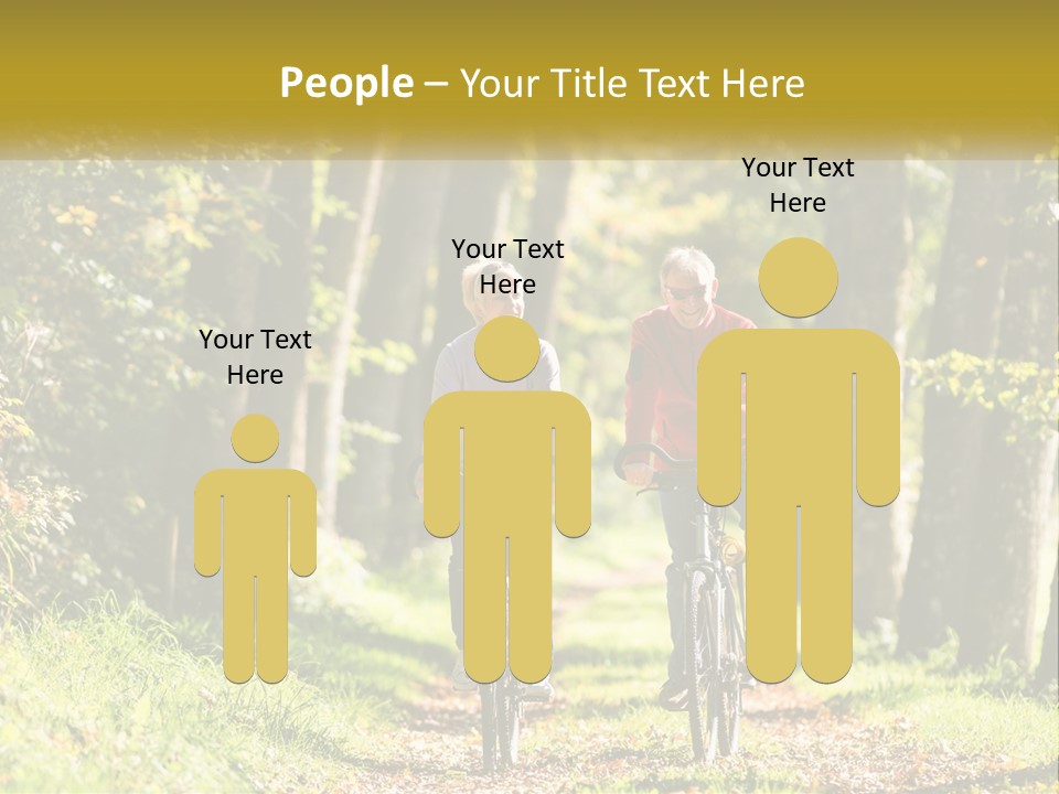 A Couple Of People Riding Bikes Down A Road PowerPoint Template