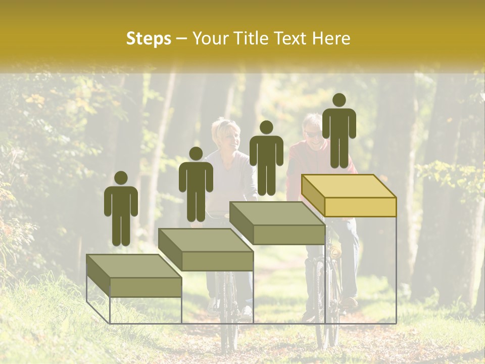 A Couple Of People Riding Bikes Down A Road PowerPoint Template