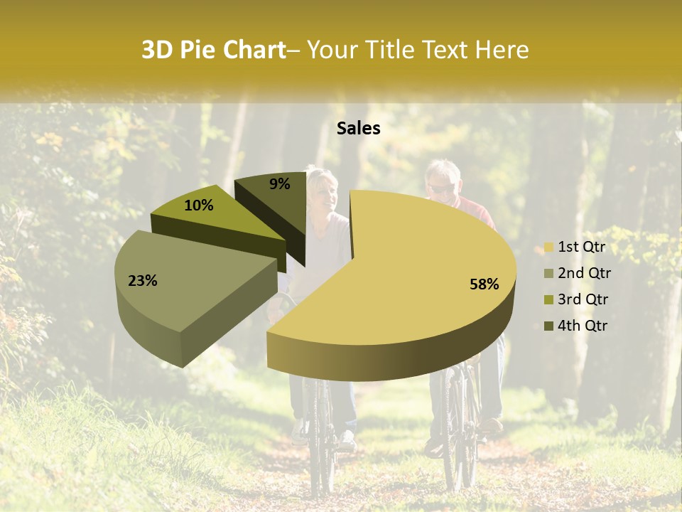 A Couple Of People Riding Bikes Down A Road PowerPoint Template