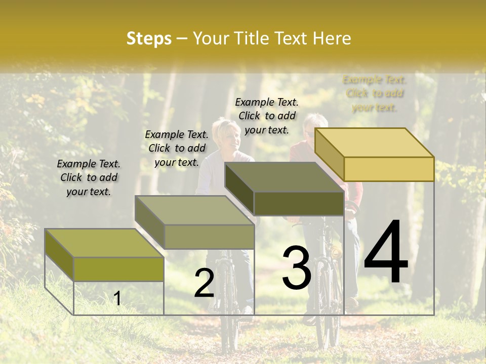 A Couple Of People Riding Bikes Down A Road PowerPoint Template