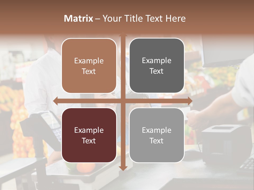 A Group Of People Standing Around A Cash Register PowerPoint Template
