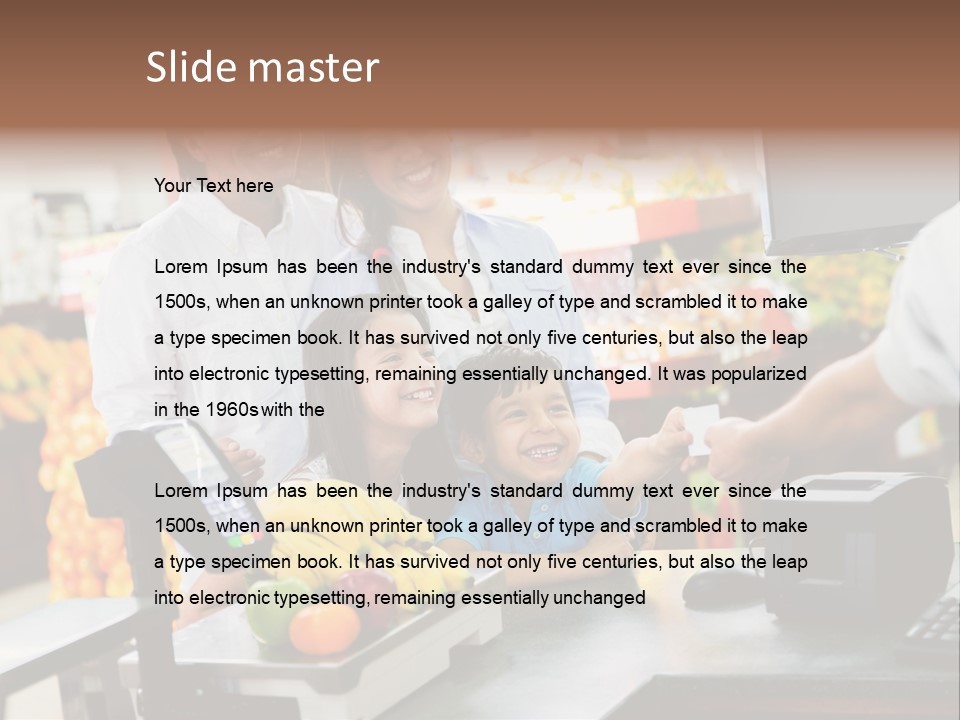 A Group Of People Standing Around A Cash Register PowerPoint Template