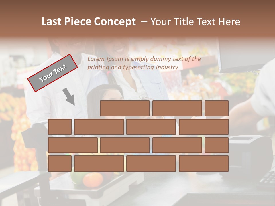 A Group Of People Standing Around A Cash Register PowerPoint Template