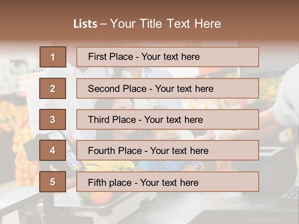A Group Of People Standing Around A Cash Register PowerPoint Template