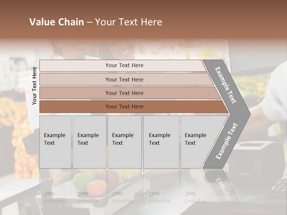 A Group Of People Standing Around A Cash Register PowerPoint Template