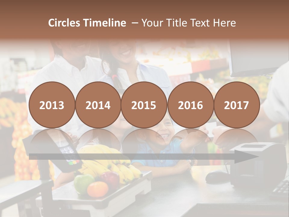 A Group Of People Standing Around A Cash Register PowerPoint Template