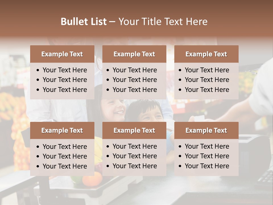 A Group Of People Standing Around A Cash Register PowerPoint Template