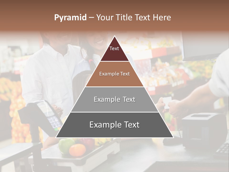 A Group Of People Standing Around A Cash Register PowerPoint Template